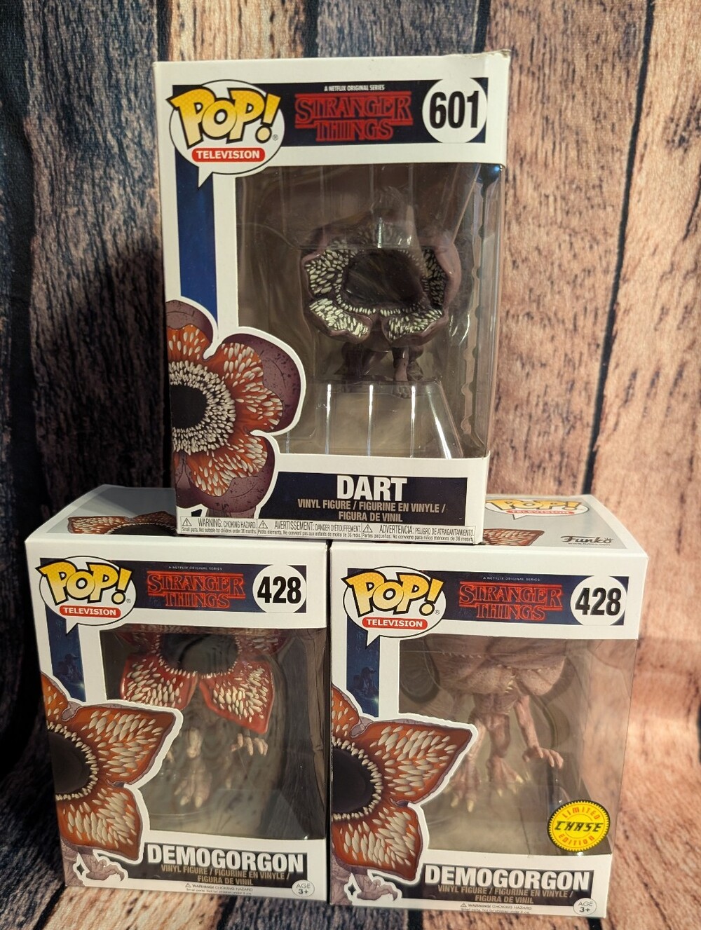 Funko Pop Stranger Things Demogorgon, Chase, And Dart Bundle